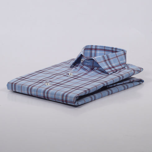 CK Blue with White & Red Checkered Shirt