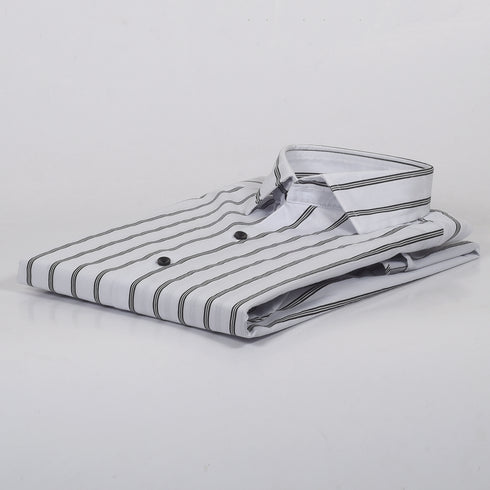 CK White with Black Trio Line Stripped Shirt