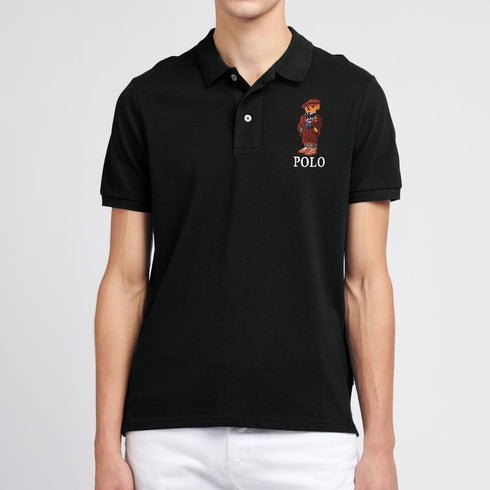 RL Bear Black Polo Shirt