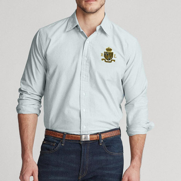 RL N Ice Blue embroidered logo Casual Shirt