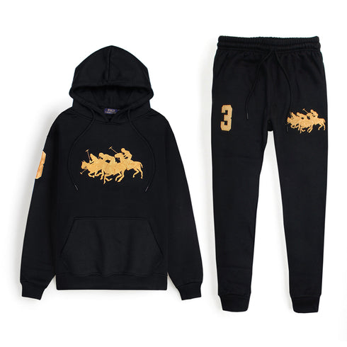 RL Black Triple Pony Premium Winter Tracksuit
