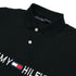 TOMMY BLACK EMBROIDERED POLO SHIRT