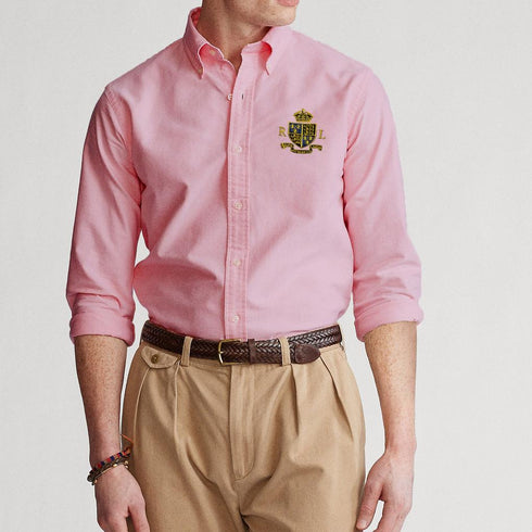 RL N Pink embroidered logo Casual Shirt