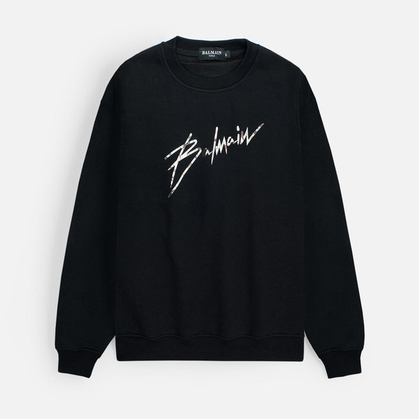 Balmain Black Silver S Sweatshirt